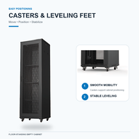 Armoire de serveur en rack personnalisée 19U en acier pour centres de données, armoires de serveur intelligentes avec porte Data Mesh