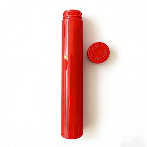 Tube en plastique PET rouge résistant aux enfants avec bouchon à pression, taille et logo personnalisés pour le stockage de comprimés à croquer - Product Image 1