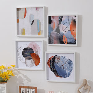 Marco de <span class=keywords><strong>Fotos</strong></span> de Madera - Bloque de Color Abstracto, Arte Pequeño, Moderno y Simple, Cuadros para Colgar en el Hogar, Murales Cuadrados para Sala de Estar - Product Image 6