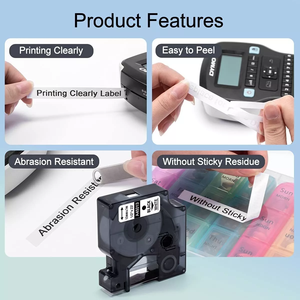 Rubans thermorétractables compatibles PUTY <span class=keywords><strong>Dymo</strong></span> 9 mm PE+ABS pour imprimantes d'étiquettes - Durables et imperméables - Product Image 3