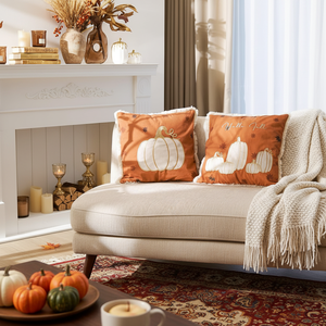 ปลอกหมอนอิงตกแต่งฤดูใบไม้ร่วง DN DECONATION ขนาด 18x18 นิ้ว ชุด 2 ชิ้น ลายฟักทอง พร้อมพู่ห้อย ปลอกหมอนอิงสำหรับฤดูใบไม้ร่วง - Product Image 5