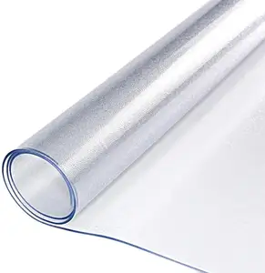 Couverture de table en PVC transparent de taille multiple de 1.5mm d'épaisseur, protection de tapis de bureau en plastique transparent