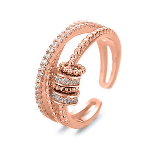 Eleganti Anelli a Forma di Sfera in Cristallo Placcati Oro, Gioielli da Donna per Uso Quotidiano, con Strass Incastonati a Canale T0584 - Product Image 4