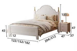 소년과 소녀를위한 두 개의 아름다운 부드러운 가방을위한 현대 블루 아메리칸 스타일 단단한 나무 침대 - Product Image 6