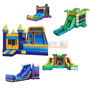 Château gonflable de saut d'obstacles pour enfants, château gonflable de fête, combo avec toboggan, vente en gros - Product Image 5