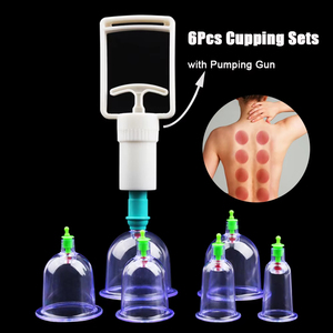 Kit de Masaje con Ventosas para la Espalda, 6 Ventosas, con Bomba de Vacío, Masaje Corporal, Anticelulitis - Product Image 1