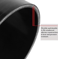 Coude de raccordement en silicone à 90 degrés, diamètre intérieur 1 1/3'' (36 mm) - 1 1/2'' (38 mm), longueur 4 pouces (102 mm), renforcé 4 plis (5,4 mm) Turbo
