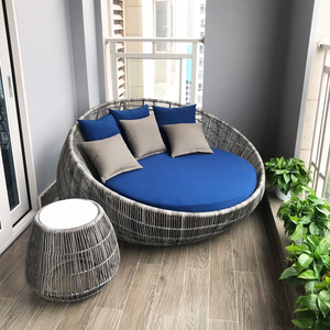 Transversal al aire libre barato paraíso muebles <span class=keywords><strong>de</strong></span> mimbre, cubo mesa y acogedor silla balcón pequeño sofá <span class=keywords><strong>de</strong></span> la esquina cama - Product Image 2