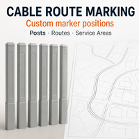 Poteau de marquage de câble télécom en PRV avec service de découpe, extrudé par pultrusion pour les couloirs utilitaires, les zones d'équipement et l'identification des itinéraires de service