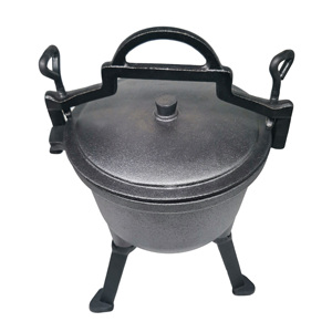 Pentola Olandese in Ghisa a Tre Gambe da 4,5L, Caldaio da Caccia, Pentola per Carne, Kociolek Zeliwny con Coperchio in Vetro - Product Image 4