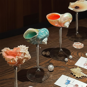 Haute qualité verre tasse coquillage décoratif Unique conque coquille verre à vin à la main coquillage verres à vin pour la décoration intérieure - Product Image 1