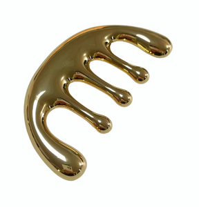 Peine de aleación de zinc Golden Gua Sha para masaje del cuero cabelludo - Product Image 5