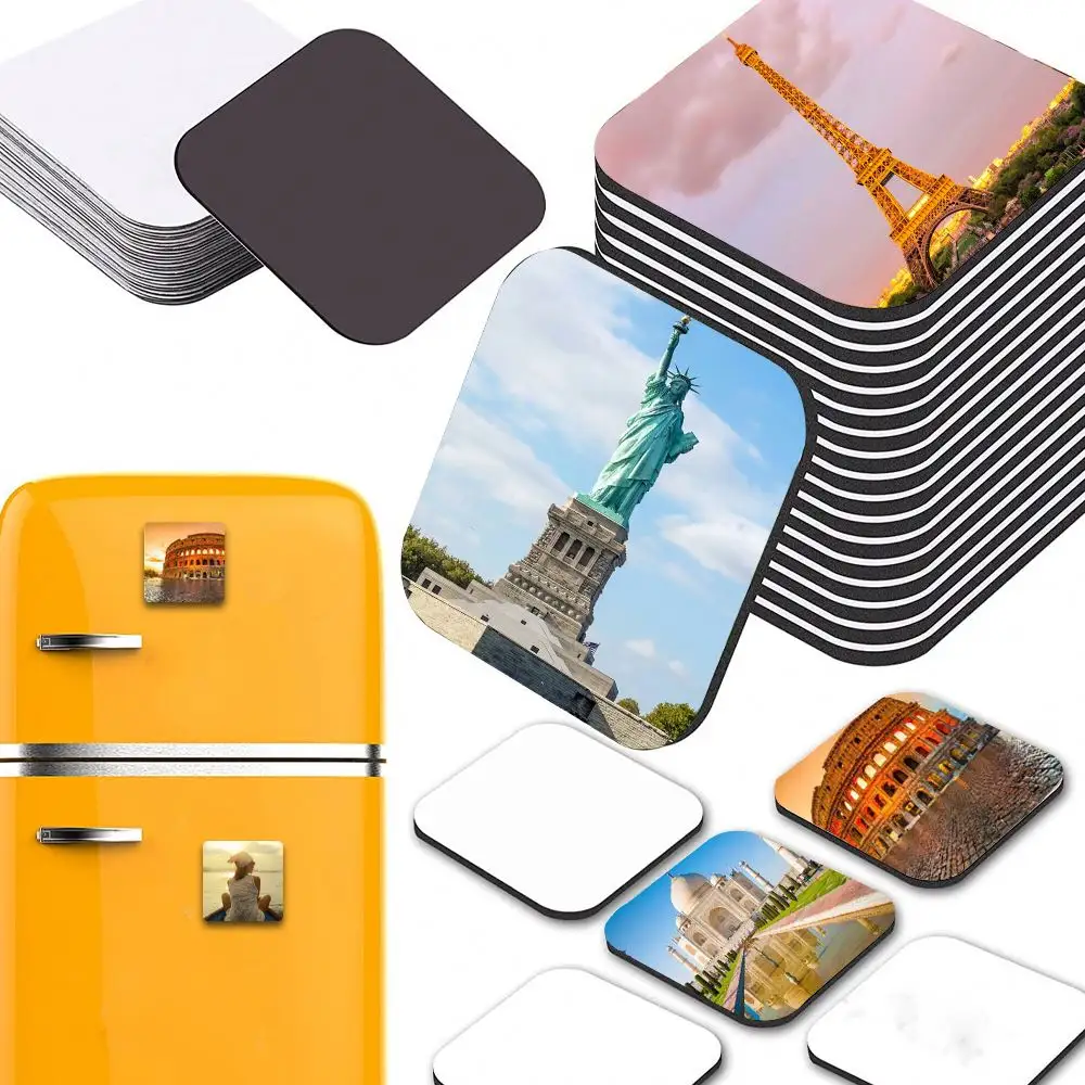 Promotional customised blank sublimation printing photo tourism souvenir travel gift decorate fridge magnet for fridge