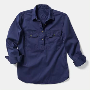 100% coton <span class=keywords><strong>rouge</strong></span> jaune <span class=keywords><strong>bleu</strong></span> blanc vert manches longues demi bouton Country Western <span class=keywords><strong>chemise</strong></span> de travail pour hommes - Product Image 2
