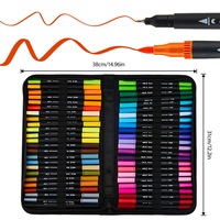 Ensemble de marqueurs à double embout pour aquarelle, 48, 60, 72, 80 couleurs, pointe fine et pointe pinceau, avec sac en toile pour le dessin, la coloration et l'art
