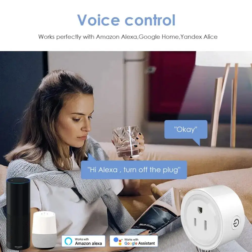 Nieuwe Wifi Eu Smart Plug Adapter Draadloze Afstandsbediening Spraakbediening 16a 220V Power Monitor Timer Socket Zigbee Compatibel Google Home