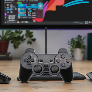 <span class=keywords><strong>USB</strong></span> có dây gamepad cho <span class=keywords><strong>PC</strong></span> PSP giao diện điều khiển Arcade rung joystick với trò chơi bánh xe chỉ đạo máy tính xách tay máy tính điều khiển - Product Image 3