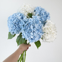 Bunga Hydrangea Realistis untuk Ruang Tamu, Hiasan Bunga Palsu Mewah untuk Meja Makan, Ornamen Bunga Palsu Mewah Ringan