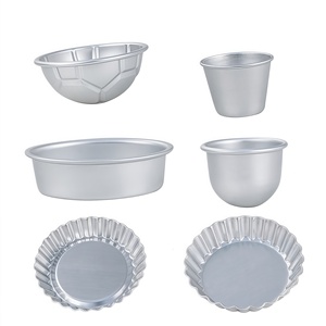 Moule à gâteau rond en aluminium antiadhésif, résistant au <span class=keywords><strong>four</strong></span>, pour brownie, muffin, tartelette, cupcake, fond rond - Product Image 2