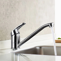 Robinet de cuisine moderne monocommande chromé, mélangeur classique pour évier avec installation monotrou