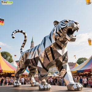 Zoo entrada decoración feroz vida silvestre arte Acero inoxidable Tigre estatua escultura - Product Image 3