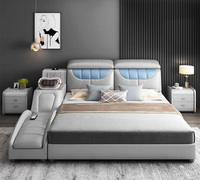 Luxus Tatami Multifunktionsbett, King Size, Queen, Polsterbett mit Massagefunktion, Kabelloses Laden, Doppelbett, Smart Bett, Schlafzimmermöbel