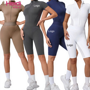 Nouvelle conception de vêtements de fitness, combinaison de yoga une pièce, compression, évacuation de l'humidité, short à manches courtes pour la salle de sport, combinaison de yoga - Product Image 1