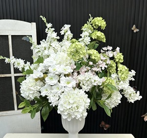 Decoración Floral Realista para el Pasillo de <span class=keywords><strong>Boda</strong></span>, Arreglos de Flores Artificiales Verdes y Blancas para el Pasillo, Flores para el Suelo del Pasillo - Product Image 2