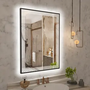 Specchio da bagno rettangolo Touch Screen all'ingrosso Smart Led luce a induzione antiappannante specchi da bagno