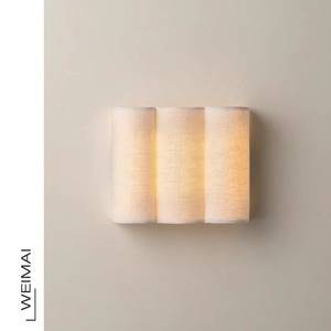 Lampe murale Weimai, diamètre 24 cm, design ondulé en tissu, source lumineuse LED, base d'ampoule E27, commande par interrupteur, pour chambre à coucher ou salon de thé - Product Image 1