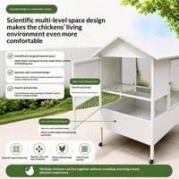 Poulailler extérieur en acier inoxydable anti-évasion, conception multi-niveaux coulissante, abri pour poulets résistant aux intempéries, utilisation domestique et extérieure