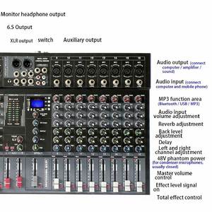 GAX-ET16 chuyên nghiệp 16-kênh trộn giao diện điều khiển duy nhất đầu ra BT với hiệu ứng reverb có thể được sử dụng cho ca hát biểu diễn - Product Image 5