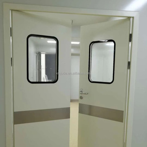 Portes de laboratoire et d'<span class=keywords><strong>atelier</strong></span> modernes électriques à <span class=keywords><strong>double</strong></span> <span class=keywords><strong>battant</strong></span>, personnalisables, en acier antibactérien, à isolation thermique, pour salles blanches - Product Image 6