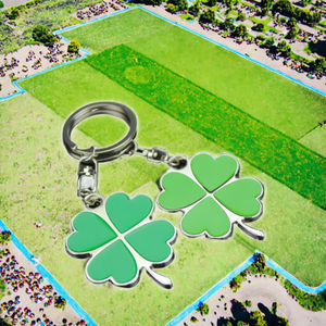 Llavero personalizado 3D de trébol de cuatro hojas, amuleto de la suerte, regalo de joyería para educación para entusiastas de los regalos promocionales - Product Image 3