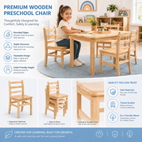 Chaise en bois Montessori pour enfants d'âge préscolaire, garderie, maternelle, avec dossier incurvé pour les enfants de la maternelle