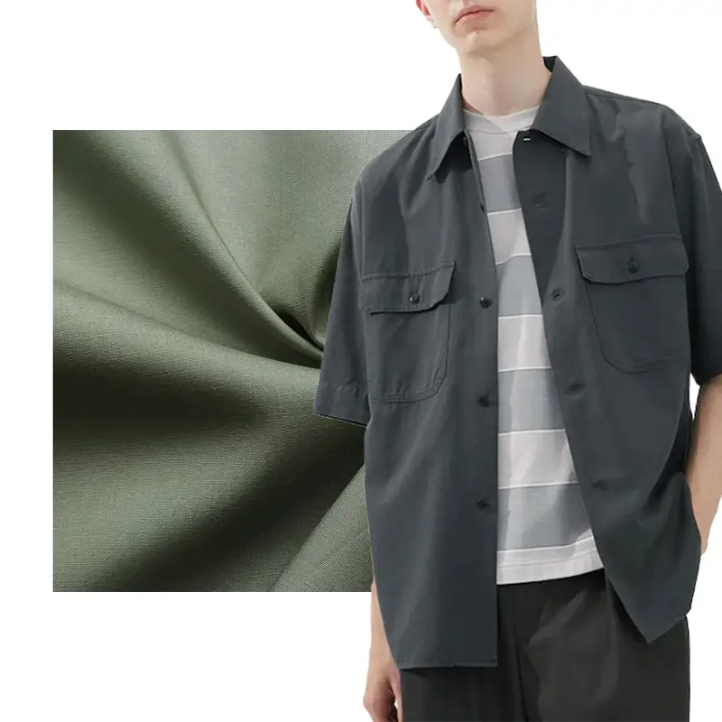 MIZUDA High Quality Woven Plain Fabric Cotton Tencel Custom Color for Shirt Free Sample