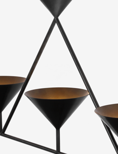 Lustre design moderne en laiton <span class=keywords><strong>Orsay</strong></span> XL à 5 lumières linéaires cône nuances suspension Restaurant Villa salle à manger salon Fairvale lustre - Product Image 5