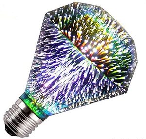 Décoration de Noël, lumière LED 3D colorée, 110V 220V E27, lampe à <span class=keywords><strong>étoile</strong></span>s feux d'artifice Edison, diamants ST64 A19, ampoules LED feux d'artifice - Product Image 3
