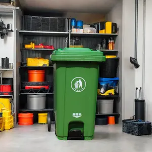 HUADING 120 Liter Rectangular Plastic Trash Can Open Top Waste Skip Dustbin Sustainable Storage Bucket