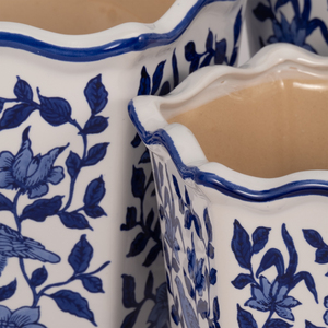 Vasi per Fiori in Stile Chinoiserie, Ceramica Stoneware con Design Floreale, per Uso Interno ed Esterno - Product Image 4