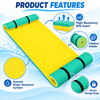 Vente en gros de tapis flottants en mousse EPE, radeau pour piscine, alternative gonflable aux flotteurs de piscine, île flottante enroulable pour adultes