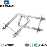 Collier de serrage en U en acier inoxydable 304 316 sur mesure pour tubes carrés, tailles M6 M8 M10 M12 M14 M16, ancre à coin