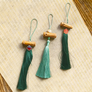 Bamboo Tassel Pendant Key Chain Cord Chinese Style Decorative Accessories For Bag Tea Set Individually Packaged - Product Image 1