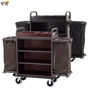 Wholesale Heavy Duty Hotel Housekeeping Cart Multifunction Hotel Room Service Cleaning Trolley Maid Cart For Hotels