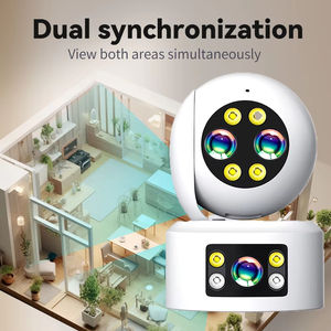 Kamera keamanan <span class=keywords><strong>CCTV</strong></span> nirkabel lensa ganda, dengan percakapan langsung Monitor lampu sorot dalam ruangan sirene bawaan - Product Image 4