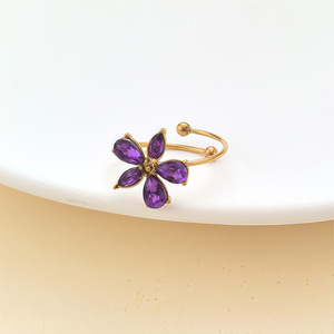 <span class=keywords><strong>Anello</strong></span> in Acciaio Inossidabile Stile Coreano con Zirconi a Goccia, Cuore, Ovale e Fiore per Donna, Gioielli di Lusso alla Moda - Product Image 2