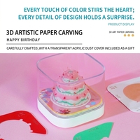 Calendrier 3D détachable en papier style art populaire 'Joyeux Anniversaire' personnalisé 2026, Décoration de bureau, Article cadeau, Bloc-notes, Marque-page 'Love'