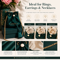 Pochette à bijoux de luxe en velours avec cordon de serrage, emballage cadeau haut de gamme pour bagues, colliers, boucles d'oreilles, logo personnalisé, rangement pour bijoux