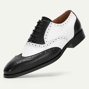 Nouvelle Collection Printemps-Automne 2025 – Chaussures en Cuir Brogue Européennes pour Hommes, Style Business Décontracté, Bout Pointu, Lacets, Noir Pur, Rehaussantes - Product Image 5