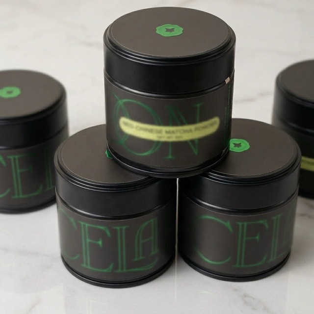Wholesale Black Color Food Grade Small Storage Can Matcha Coffee Tin